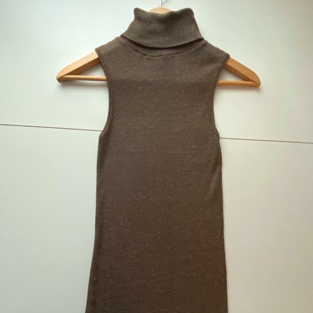 Michael Stars Vintage Sleeveless Turtleneck Tank O/S